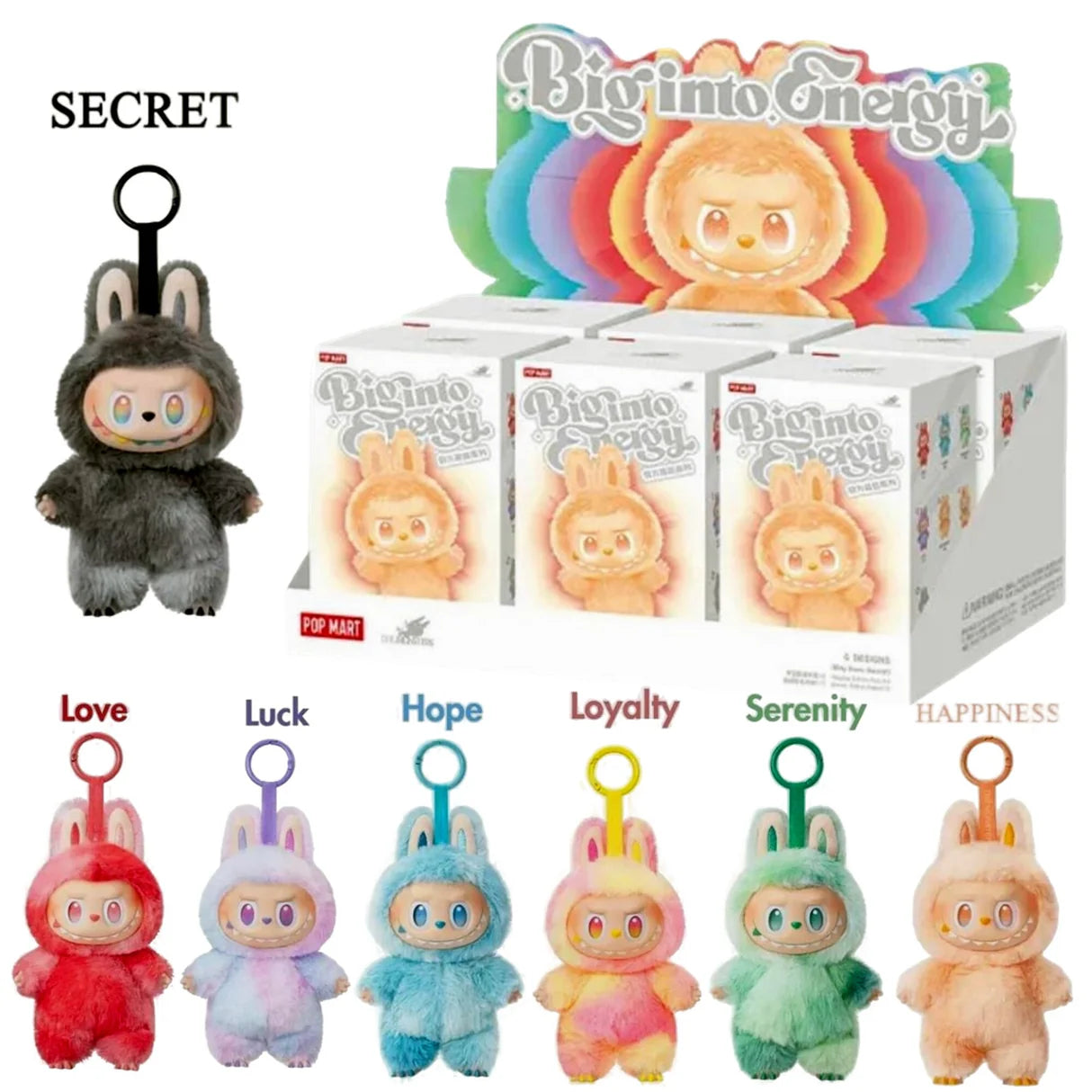 Labubu Plush Toy Binginto Energy Series Cute Soft Bunny Doll with Keychain for Kids Girls Boys – Anime Collectible
