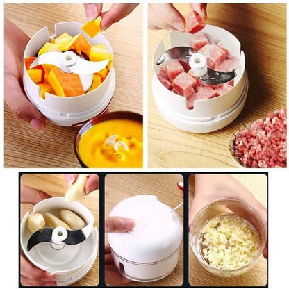 Mini Powerful Meat Grinder Hand-power Food Chopper Mixer