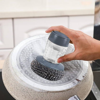 Dish Washing Brush With Liquid Soap Dispenser