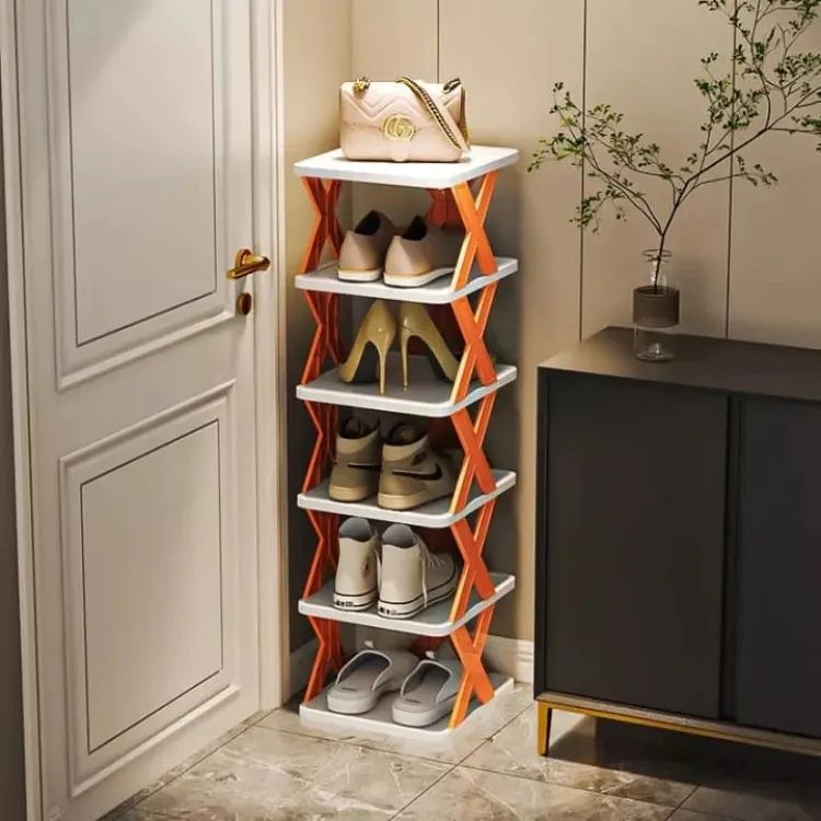 X Shape Stackable Shoe Rack Shoe Stand Support Home Door Entrance Shoes Rack Space Saving Cabinet Shoe Storage Organizer