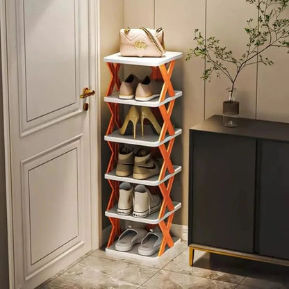 X Shape Stackable Shoe Rack Shoe Stand Support Home Door Entrance Shoes Rack Space Saving Cabinet Shoe Storage Organizer
