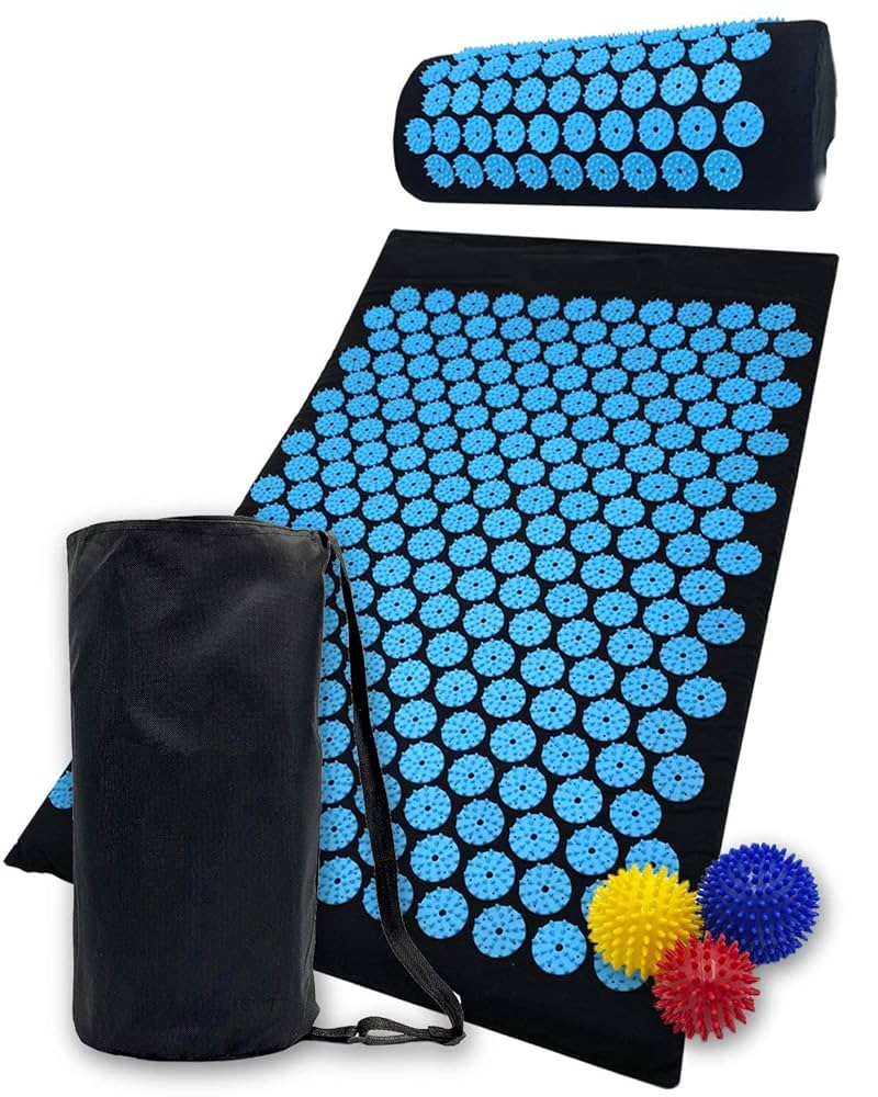 Acupressure Mat and Pillow Set-Ideal for Back and Neck Pain Relief,Stress Reliever,Muscle Relaxation and Massage