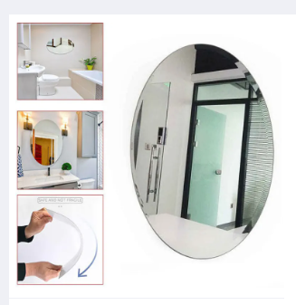 Self Adhesive Acrylic Non Glass Mirror Wall Sticker Oval Shape