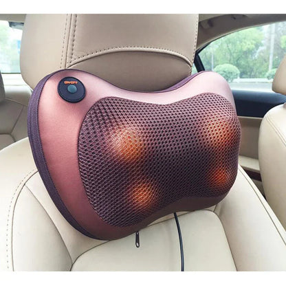Head Neck Body Massage Pillow Heating Kneading Home Car Dual Use Body Cervical Lumbar Waist Leg Pain Relief Massager Health Care