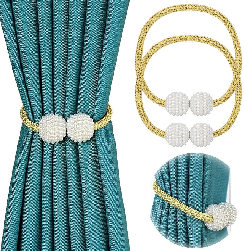 curtain tiebacks | Curtain Tiebacks Curtain Buckle Draperies Pearl Magnetic Rope Braided Straps Ball
