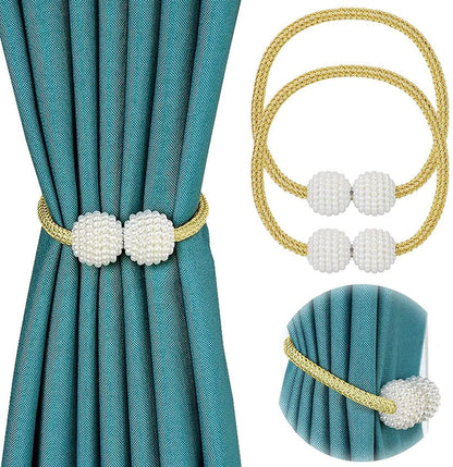 curtain tiebacks | Curtain Tiebacks Curtain Buckle Draperies Pearl Magnetic Rope Braided Straps Ball