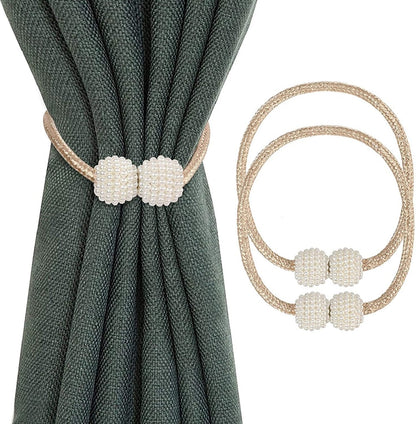 curtain tiebacks | Curtain Tiebacks Curtain Buckle Draperies Pearl Magnetic Rope Braided Straps Ball