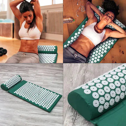 Acupressure Mat and Pillow Set-Ideal for Back and Neck Pain Relief,Stress Reliever,Muscle Relaxation and Massage